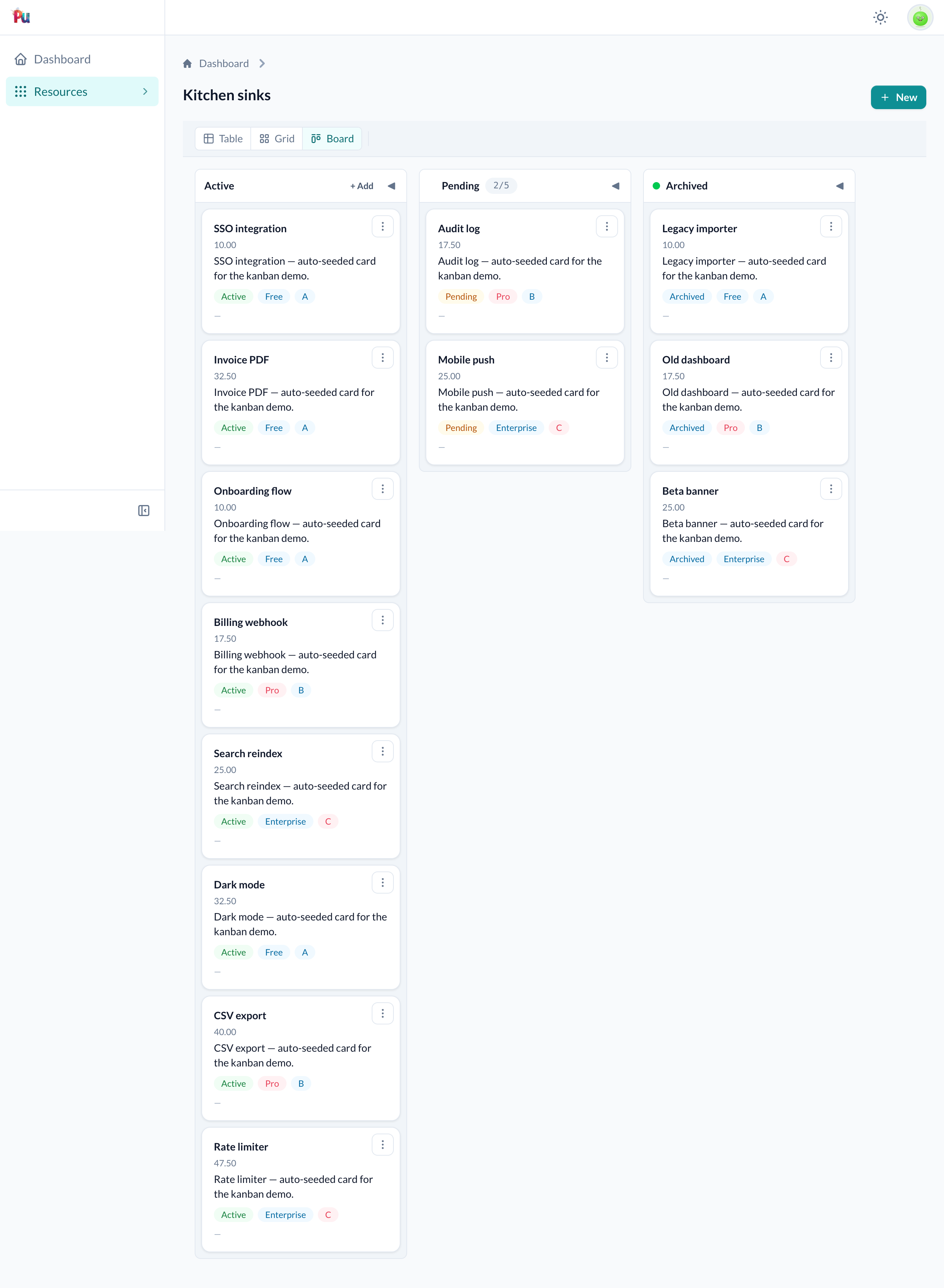 After dragging a card from Doing to Done — both column frames re-render and the WIP badge on Doing updates in place