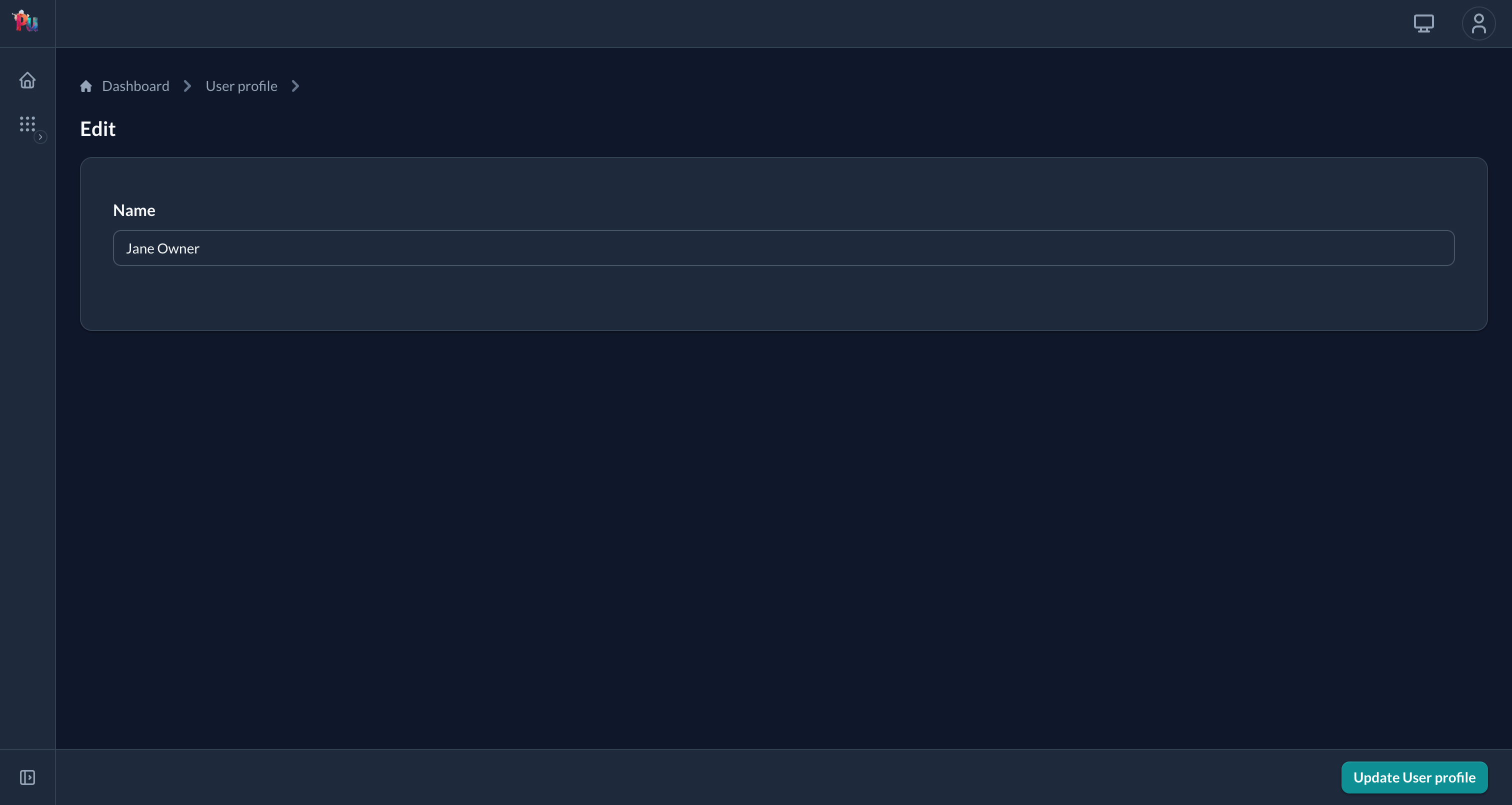 User profile edit form